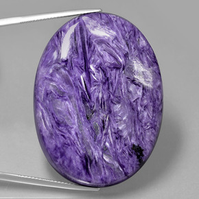 Charoïte violet naturelle coupe ovale, 107,30 ct, opaque
