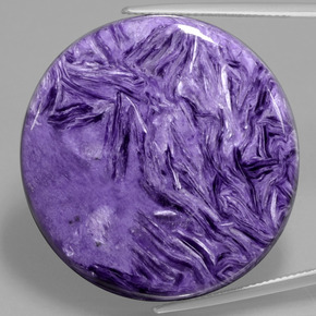 Charoïte violet naturelle coupe roude, 77,96 ct, opaque
