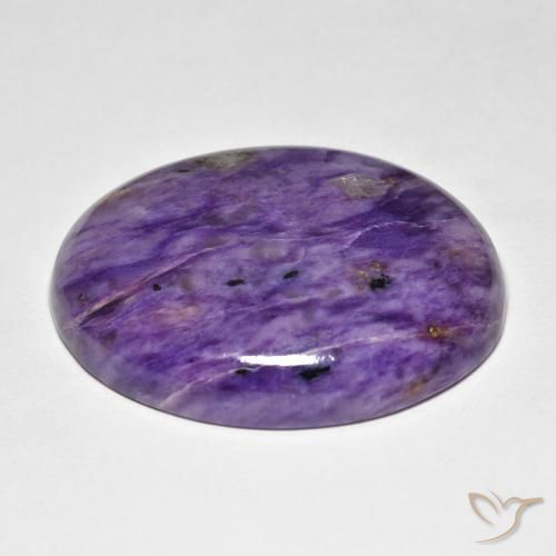 Charoïte Violet pourpre velours naturelle ovale, 41.77 ct, Opaque