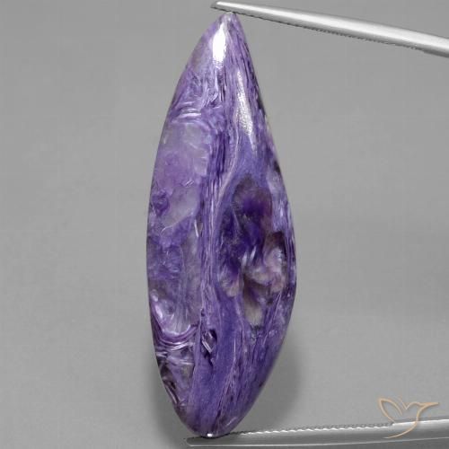 36.05ct Naturel Violet moyen-foncé Charoïte, Marquise, Opaque
