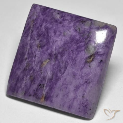 Charoïte Violet foncé naturelle Carré, 61.05 ct, Opaque