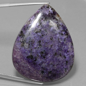 Charoïte Violet foncé naturelle En forme de poire, 67.98 ct, Opaque