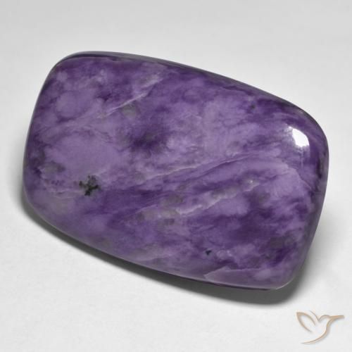 Charoïte Violet pourpre velours naturelle Coussin, 61.30 ct, Opaque