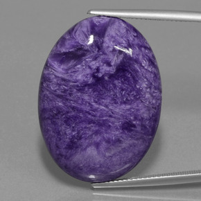 Charoïte violet naturelle coupe ovale, 34,37 ct, opaque