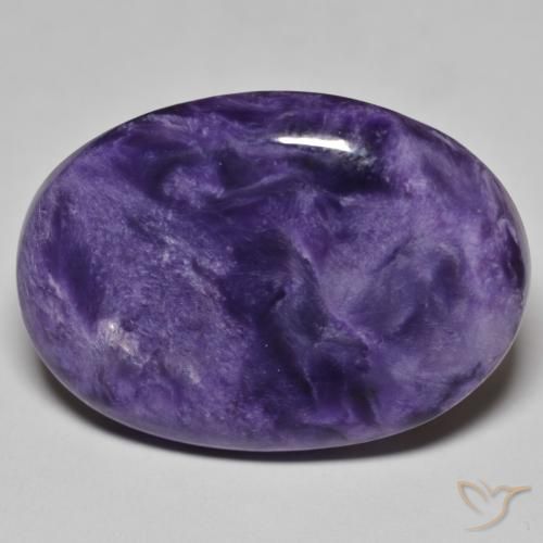 32.86ct Naturel Violet moyen Charoïte, ovale, Opaque