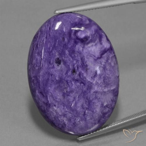 34.07ct Naturel Violet moyen Charoïte, ovale, Opaque