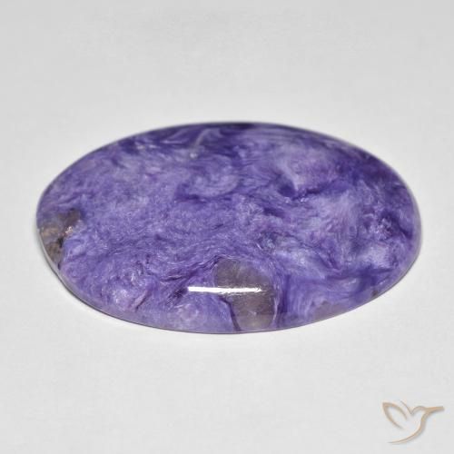 Charoïte Medium Dark-Violet naturelle ovale, 24.55 ct, Opaque