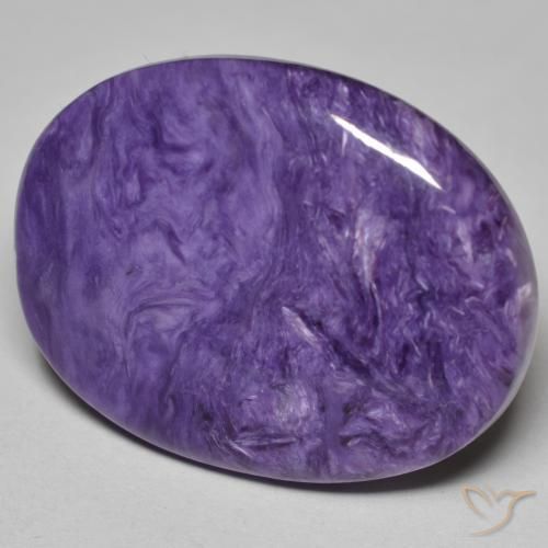 Charoïte Violet foncé naturelle ovale, 27.75 ct, Opaque