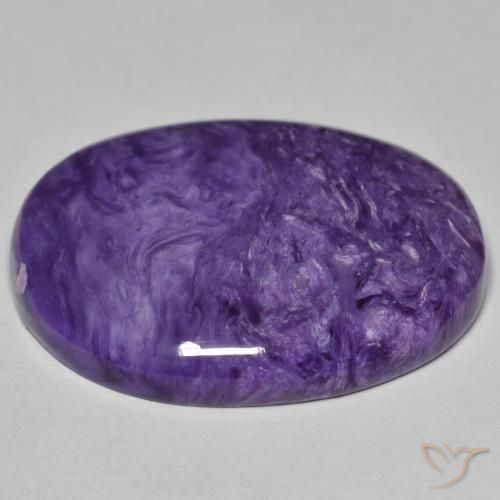 Charoïte Violet foncé naturelle ovale, 27.75 ct, Opaque