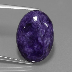 Charoïte violet naturelle coupe ovale, 15,00 ct, opaque