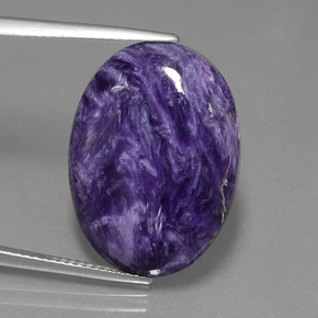 Charoïte violet naturelle coupe ovale, 15,36 ct, opaque