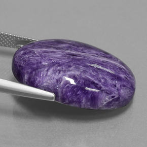 Charoïte violet naturelle coupe ovale, 22,07 ct, opaque