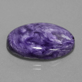 Charoïte violet naturelle coupe ovale, 19,58 ct, opaque