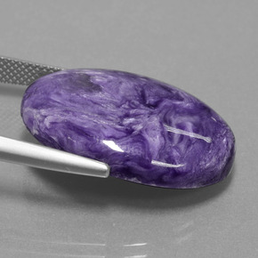Charoïte violet naturelle coupe ovale, 19,58 ct, opaque