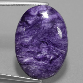 Charoïte violet naturelle coupe ovale, 19,61 ct, opaque