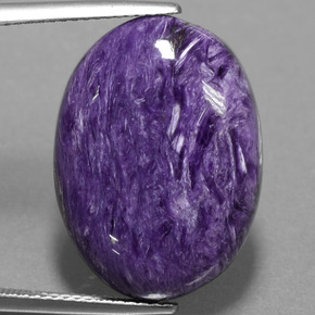 Charoïte violet naturelle coupe ovale, 15,38 ct, opaque