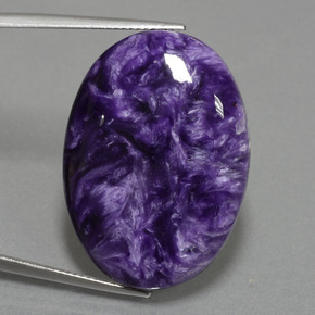 Charoïte violet naturelle coupe ovale, 29,03 ct, opaque