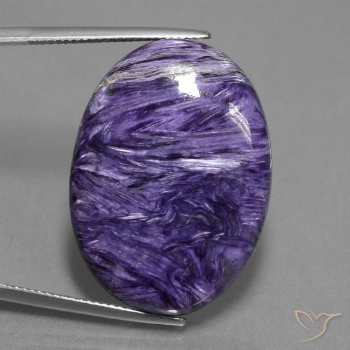 Charoïte Violet foncé naturelle ovale, 38.12 ct, Opaque