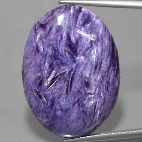 Charoïte violet naturelle coupe ovale, 31,73 ct, opaque