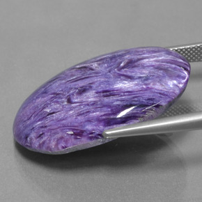 Charoïte violet naturelle coupe ovale, 31,73 ct, opaque
