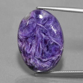 Charoïte violet naturelle coupe ovale, 22,50 ct, opaque