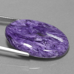 Charoïte violet naturelle coupe ovale, 30,97 ct, opaque