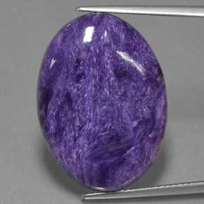 Charoïte violet naturelle coupe ovale, 16,68 ct, opaque