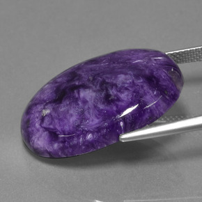 Charoïte violet naturelle coupe ovale, 18,97 ct, opaque