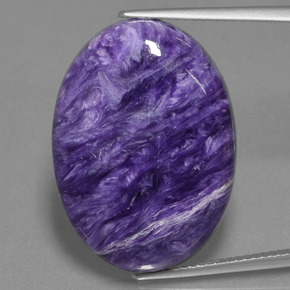 Charoïte violet naturelle coupe ovale, 21,21 ct, opaque