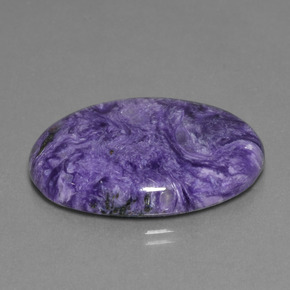 Charoïte Violet pourpre velours naturelle Coupe ovale, 31.76 ct, Opaque