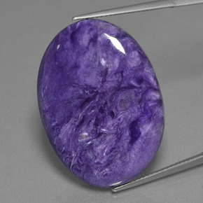 Charoïte violet naturelle coupe ovale, 30,48 ct, opaque