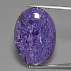Charoïte violet naturelle coupe ovale, 21,23 ct, opaque