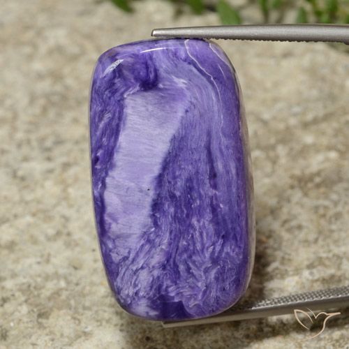 26.13ct Naturel Violet pourpre velours Charoïte, Coussin, Opaque