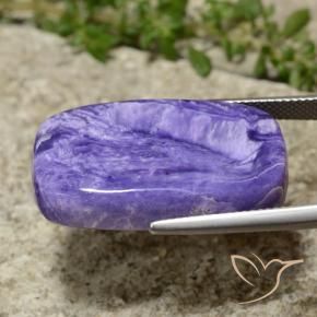 Charoïte Violet pourpre velours naturelle Coussin, 26.13 ct, Opaque