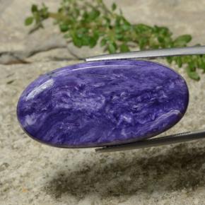 Charoïte violet naturelle coupe ovale, 35,71 ct, opaque
