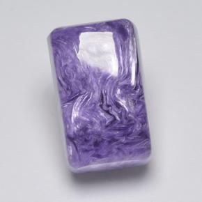 Charoïte violet naturelle taille émeraude, 8,46 ct, opaque