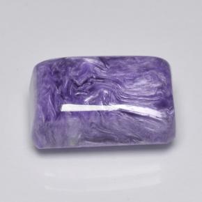Charoïte violet naturelle taille émeraude, 8,46 ct, opaque