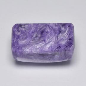 Charoïte violet naturelle taille émeraude, 8,46 ct, opaque