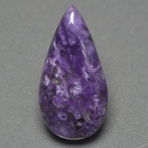 Charoïte violet naturelle en forme de poire, 8,98 ct, opaque