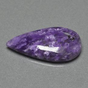 Charoïte violet naturelle en forme de poire, 8,98 ct, opaque