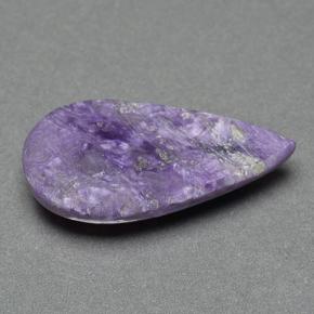 Charoïte violet naturelle en forme de poire, 8,98 ct, opaque