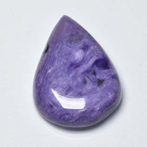Charoïte violet naturelle en forme de poire, 15,14 ct, opaque