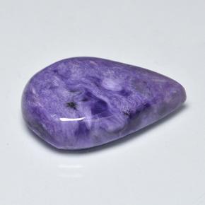 Charoïte violet naturelle en forme de poire, 15,14 ct, opaque