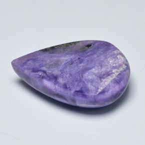 Charoïte violet naturelle en forme de poire, 15,14 ct, opaque