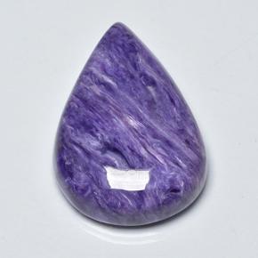Charoïte violet naturelle en forme de poire, 17,98 ct, opaque
