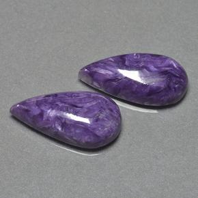 Achetez naturel 12,53ct violet charoïte gems, en forme de poire, en provenance russie chez gemselect. en stock, livraison internationale!