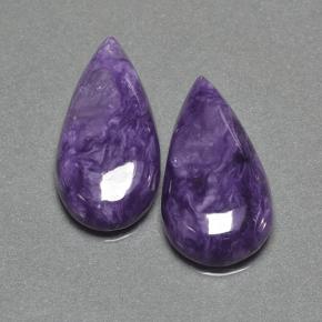 Achetez naturel 12.58ct Violet Charoïte gems, En forme de poire, En provenance Russie chez GemSelect. En stock, livraison internationale!
