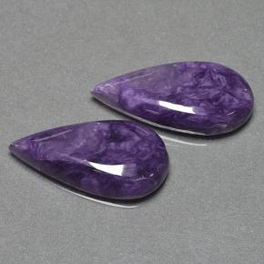 Achetez naturel 12.58ct Violet Charoïte gems, En forme de poire, En provenance Russie chez GemSelect. En stock, livraison internationale!