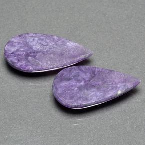 Achetez naturel 12.58ct Violet Charoïte gems, En forme de poire, En provenance Russie chez GemSelect. En stock, livraison internationale!