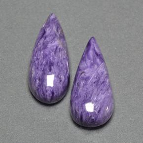 Achetez naturel 13,24ct violet charoïte gems, en forme de poire, en provenance russie chez gemselect. en stock, livraison internationale!